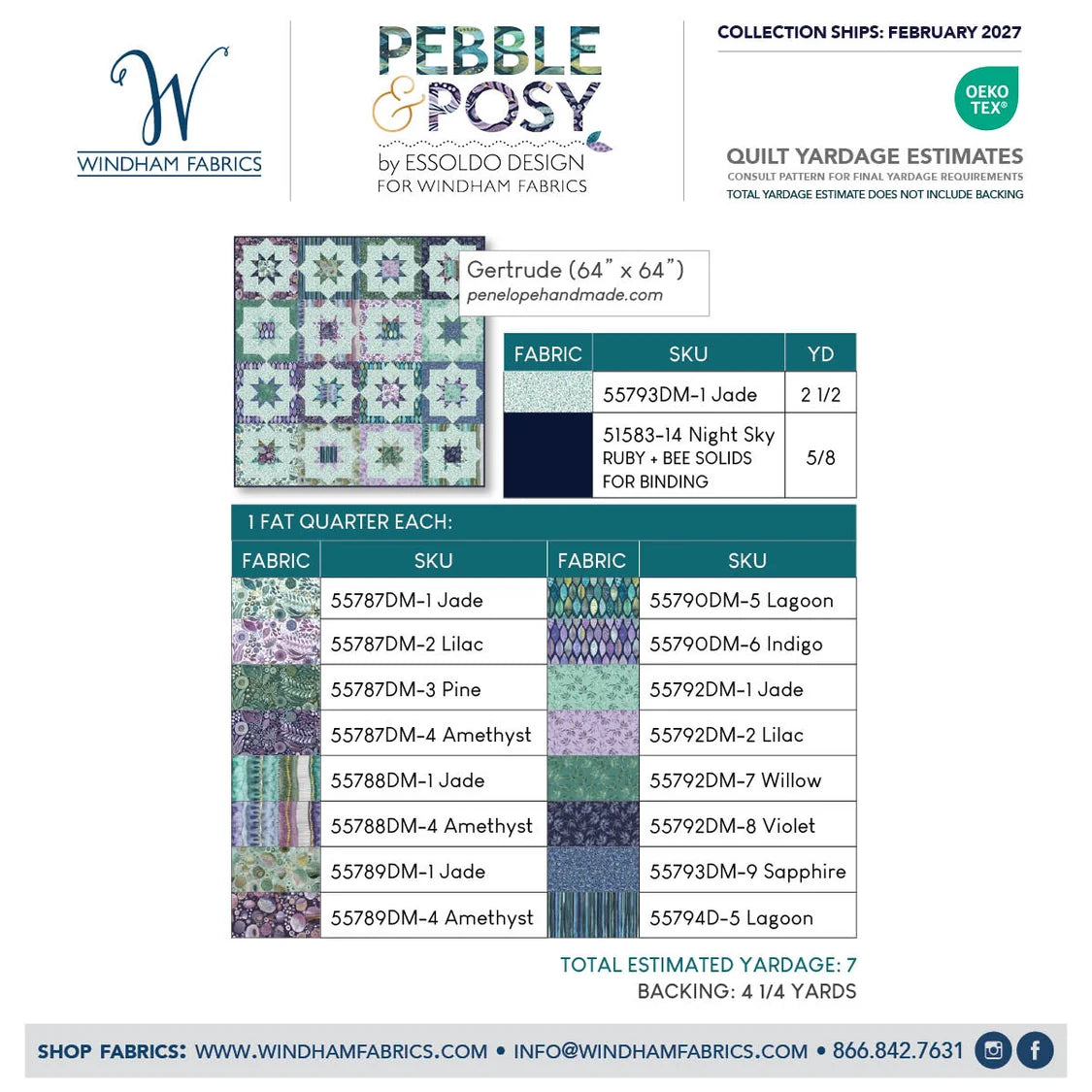 Pebble & Posy by Essoldo Design : Gertrude Quilt Kit