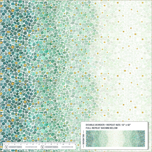 Pebble & Posy by Essoldo Design : Sea Glass Jade Double Border 55795DM-1
