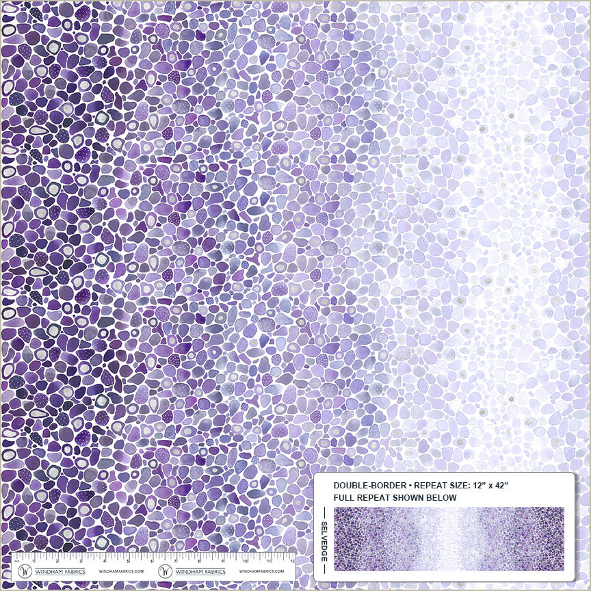 Pebble & Posy by Essoldo Design : Sea Glass Lilac Double Border 55795DM-2