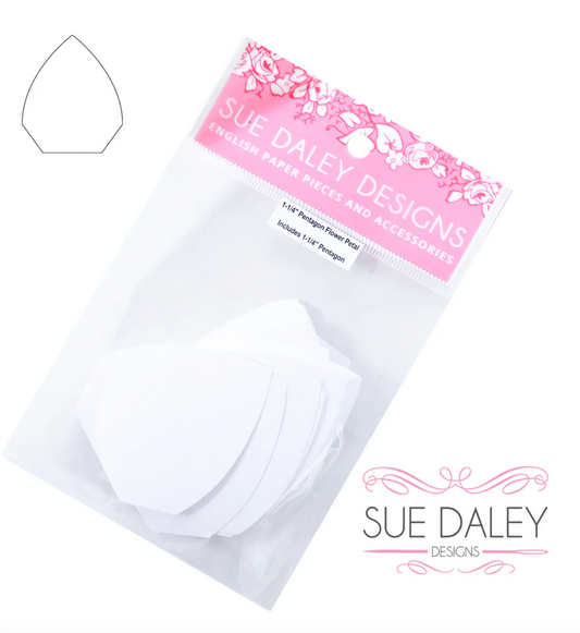 Pentagon Flower 1-1/4" Papers and Acrylic Template - Special Order