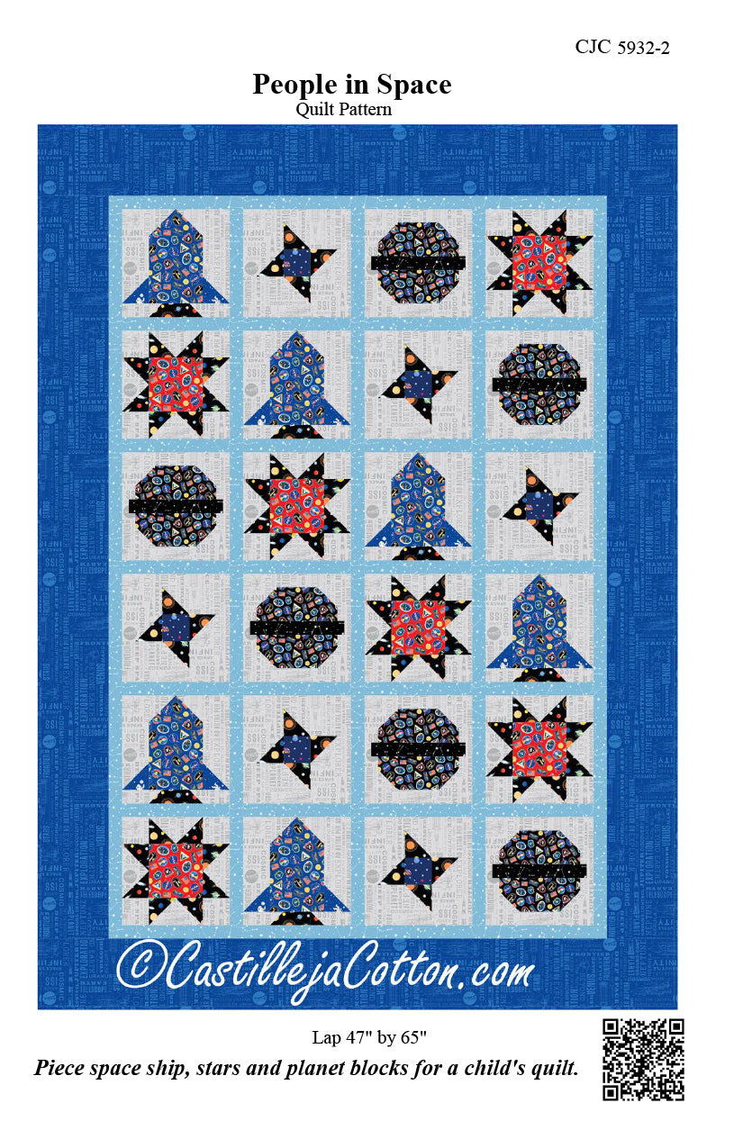 People in Space Quilt Pattern by Castilleja Cotton