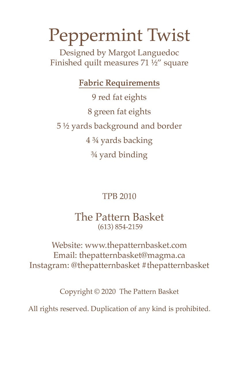 Peppermint Twist Quilt Pattern by The Pattern Basket