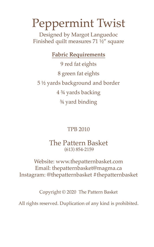 Peppermint Twist Quilt Pattern by The Pattern Basket