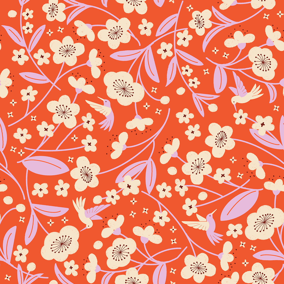 Persimmon by Rashida Coleman-Hale : Persimmon Blossoms Warm Red RS1121 12