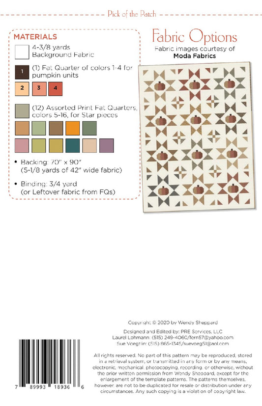Pick of the Patch Quilt Pattern by Wendy Sheppard WS37- Special Order