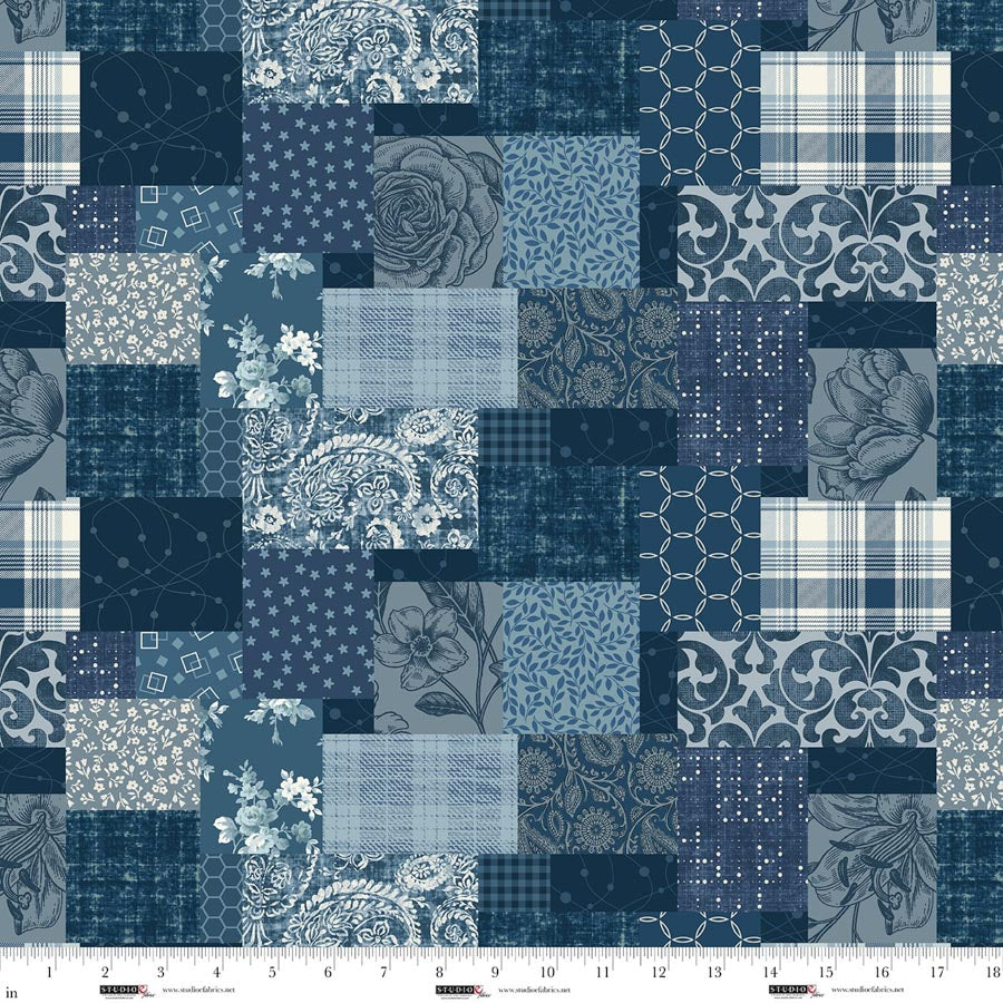 Pieces of America by Lilac Bee Designs : Patchwork Blue 8589-73