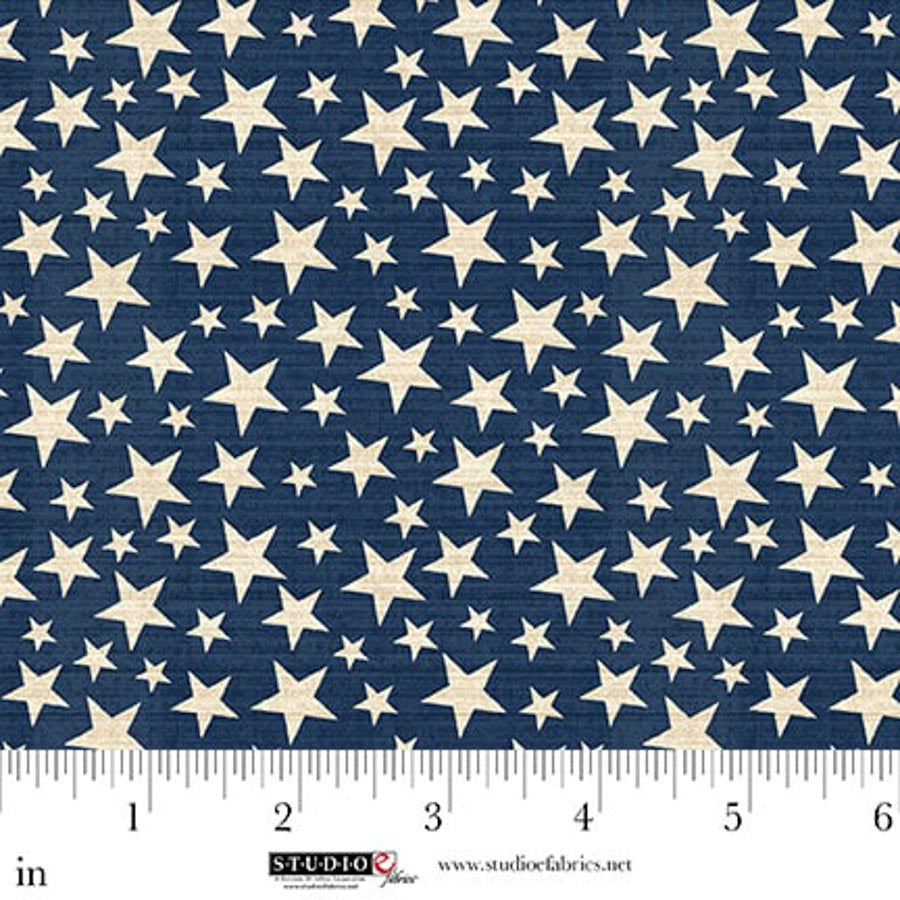 Pieces of America by Lilac Bee Designs : Small Stars Blue 8596-73
