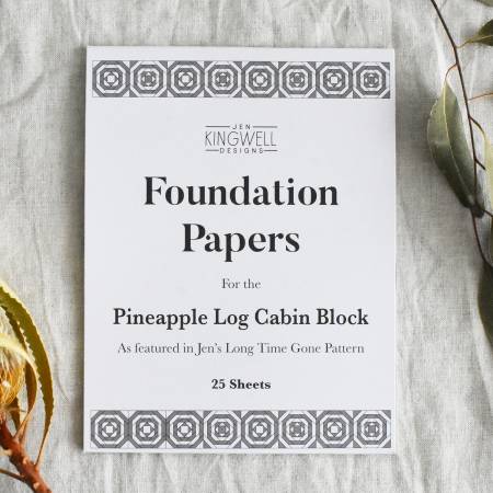 Pineapple Log Cabin Block Foundation Papers by Jen Kingwell Designs - Special Order