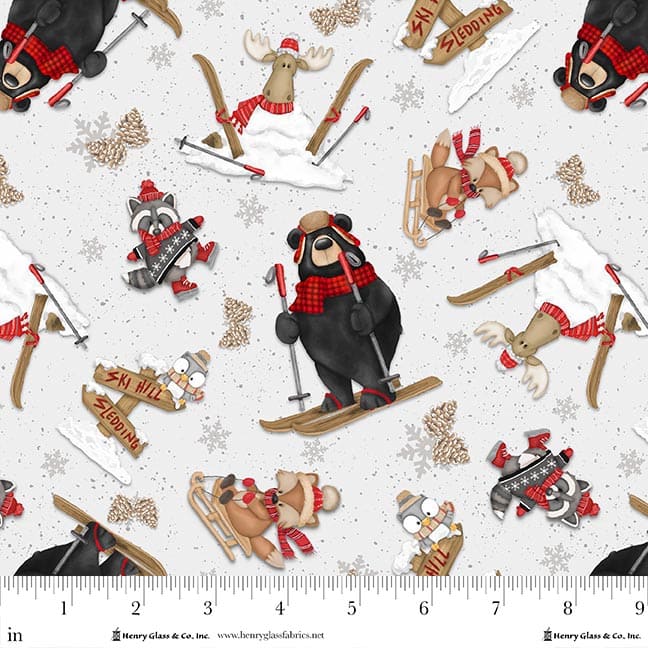 Pinecone Ridge Lodge by Shelly Comiskey : Skiing Critters Multi 2123-89