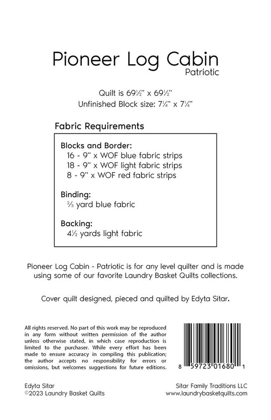 Pioneer Log Cabin - Patriotic # LBQ-1680-P - Special Order