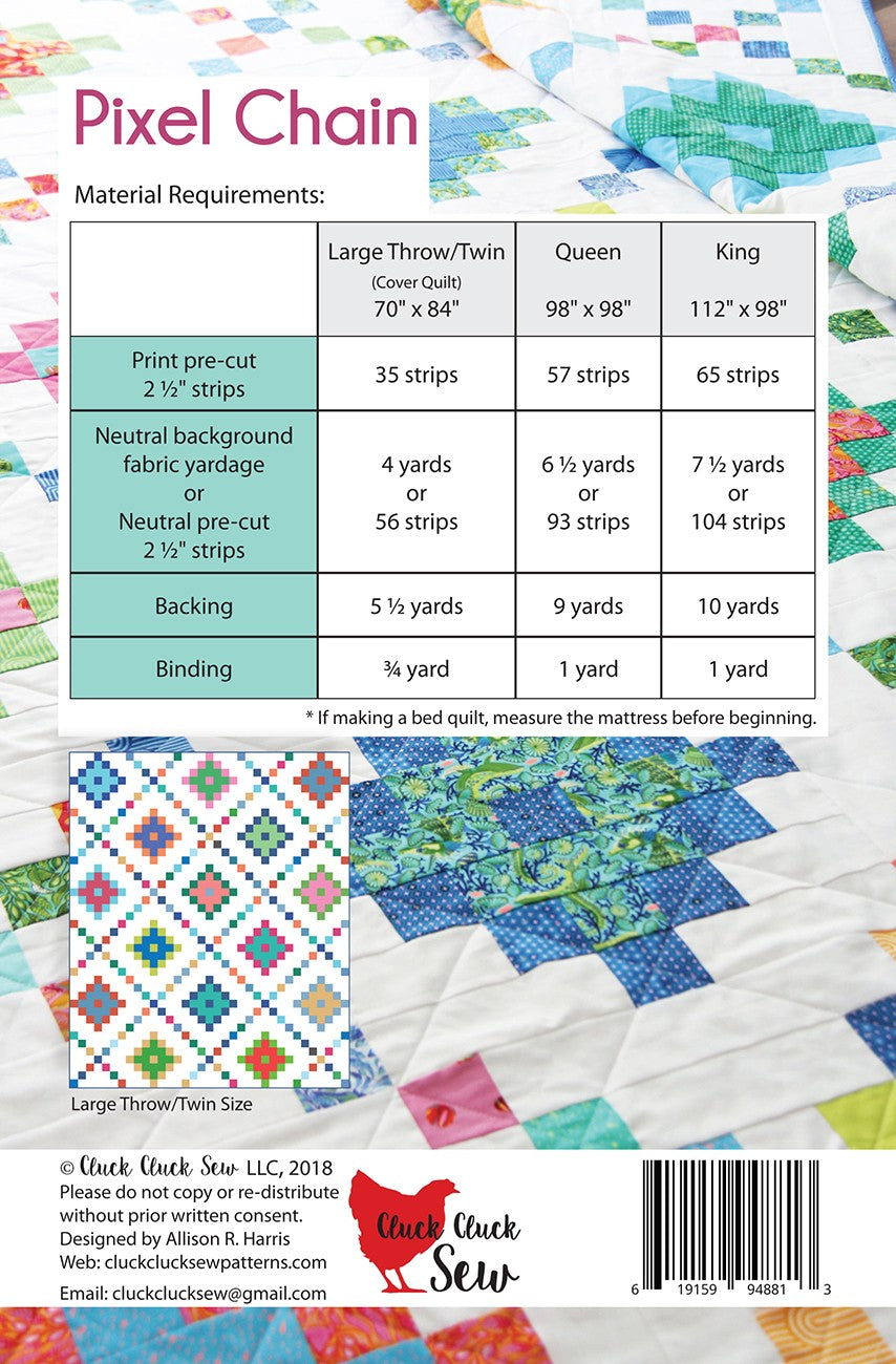 Pixel Chain Quilt Pattern by Cluck Cluck Sew - Special Order