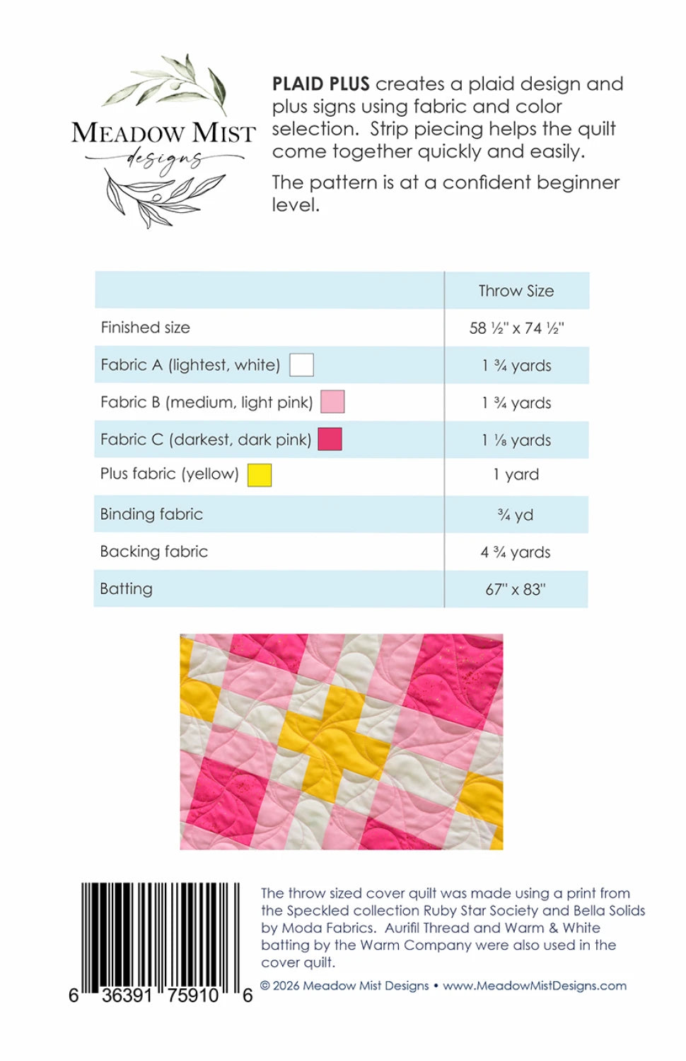 LoFi Loom Wovens by Rashida Coleman-Hale : Plaid Plus Quilt Kit