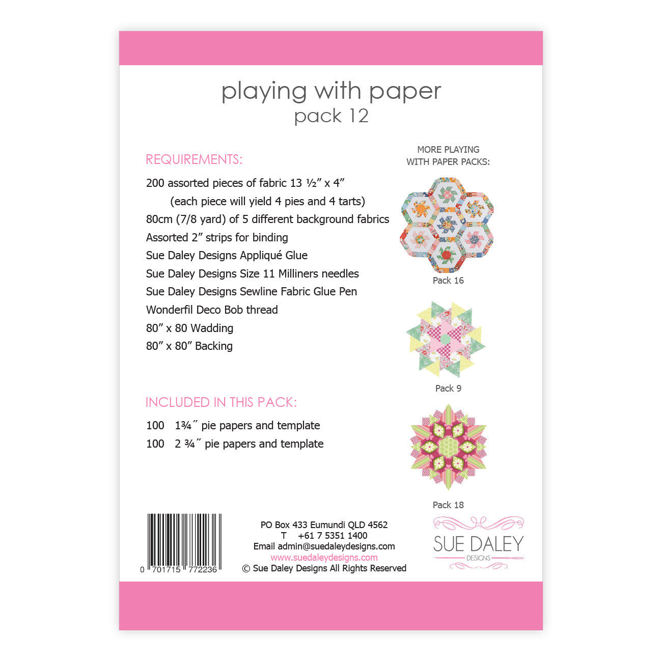 Playing With Paper Starter Pack 12 - Pie & Tarts by Sue Daley