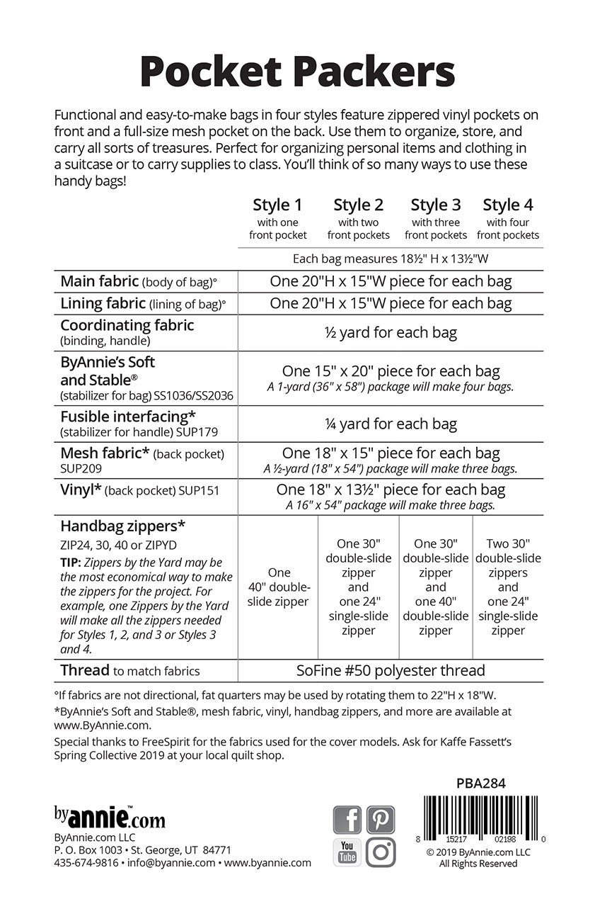 Pocket Packers # PBA284- Special Order