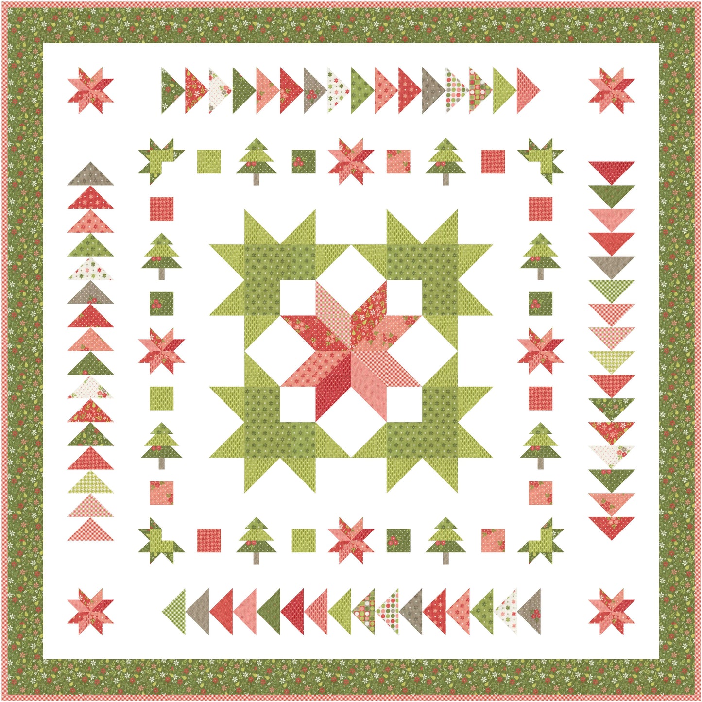 Wreath & Pine Quilt Pattern by A Quilting Life