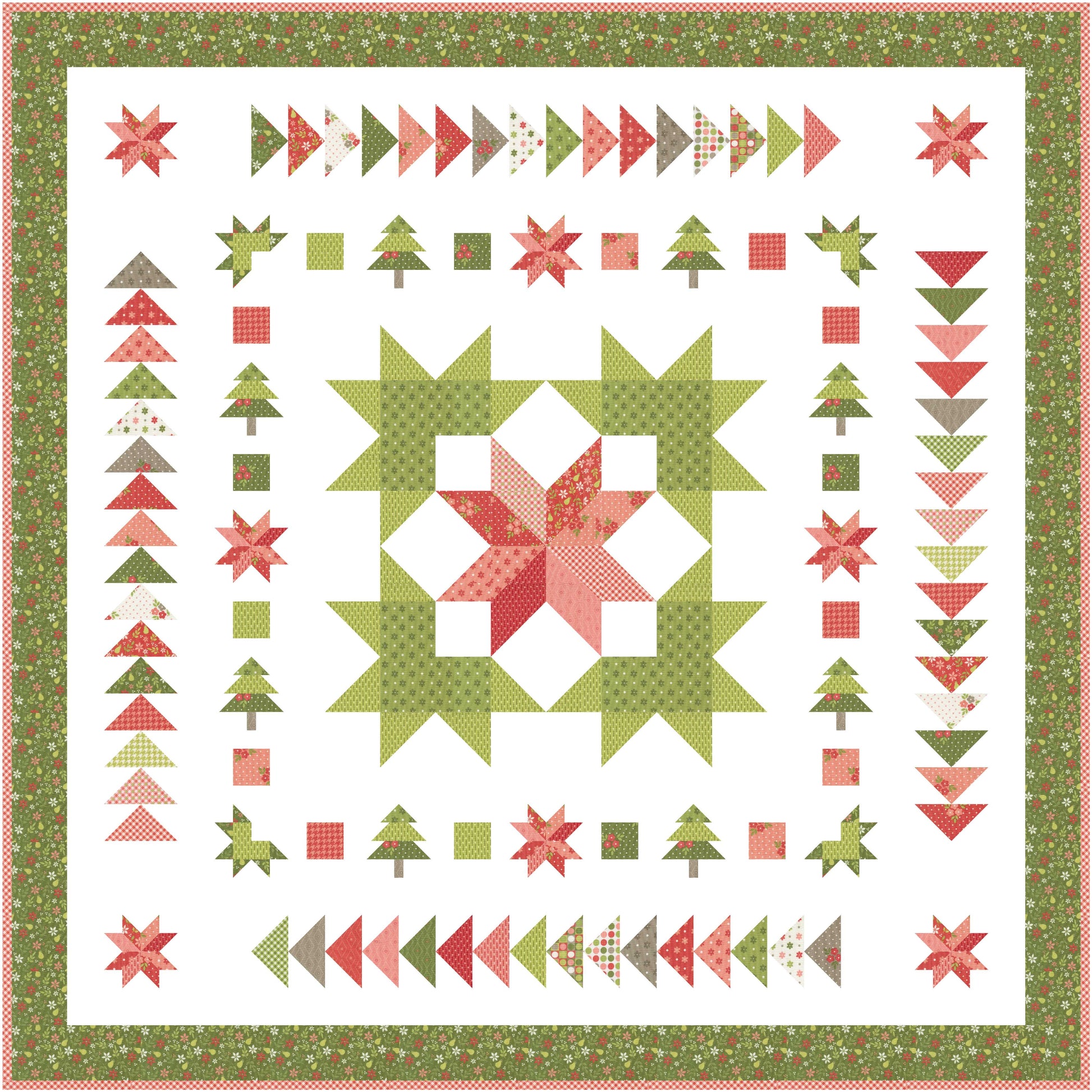 Wreath & Pine Quilt Pattern by A Quilting Life