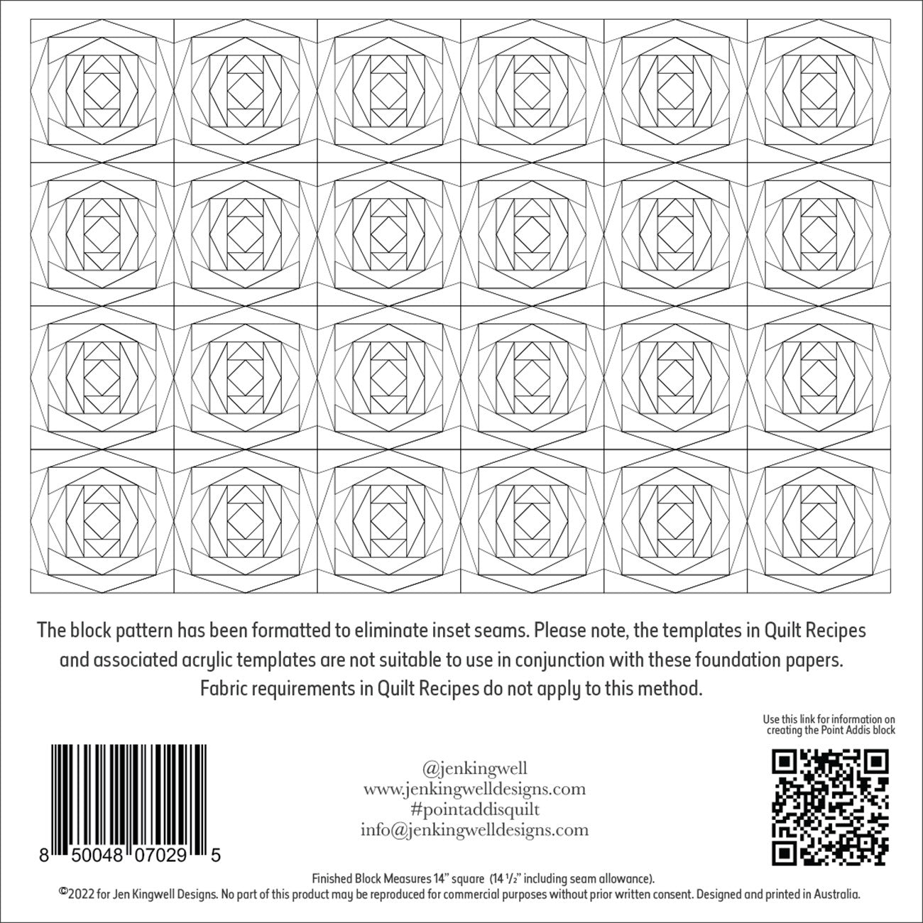 Point Addis Foundation Paper Pad by Jen Kingwell Designs - Special Order