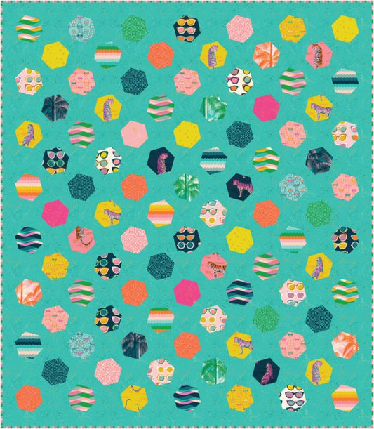 Dancing Hexies Quilt Pattern by Sew Mariana