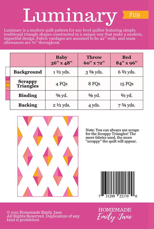 Luminary Quilt Pattern by Homemade Emily Jane