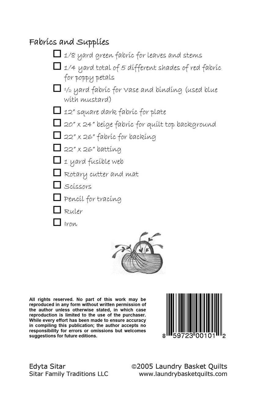 Poppies Quilt # LBQ16 - Special Order