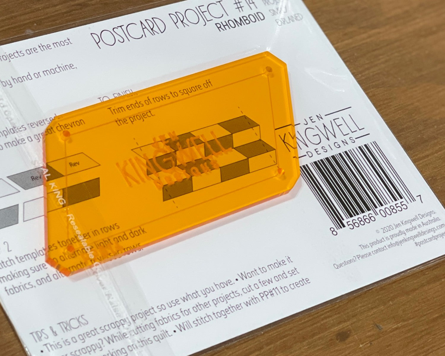 Postcard Project No 14 - Rhomboid by Jen Kingwell Designs - Special Order