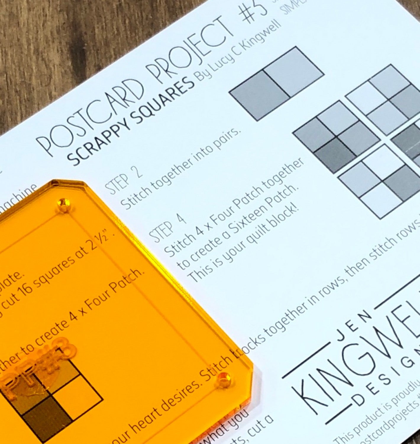 Postcard Project No. 3 - Scrappy Squares by Jen Kingwell Designs - Special Order