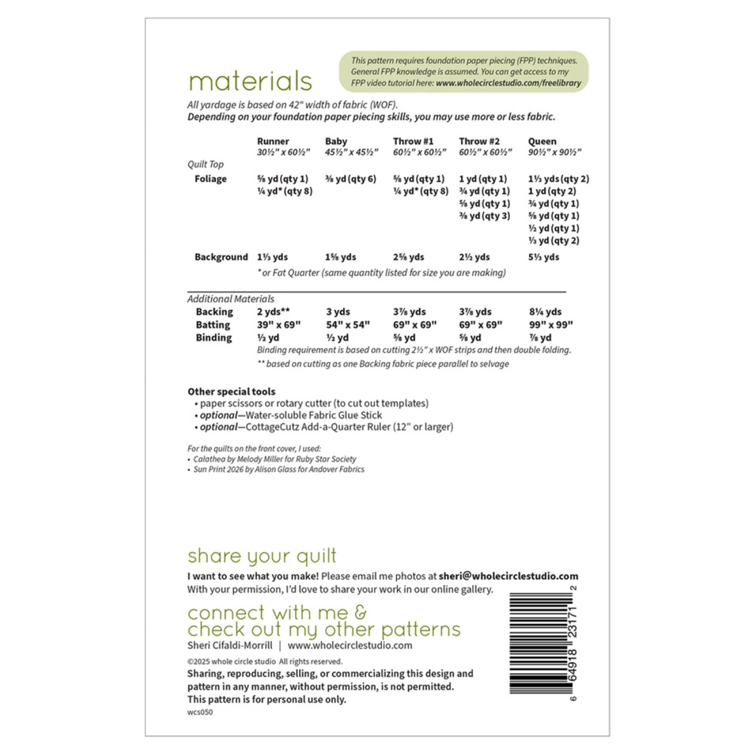 Prickly Petals Quilt Pattern by Whole Circle Studio