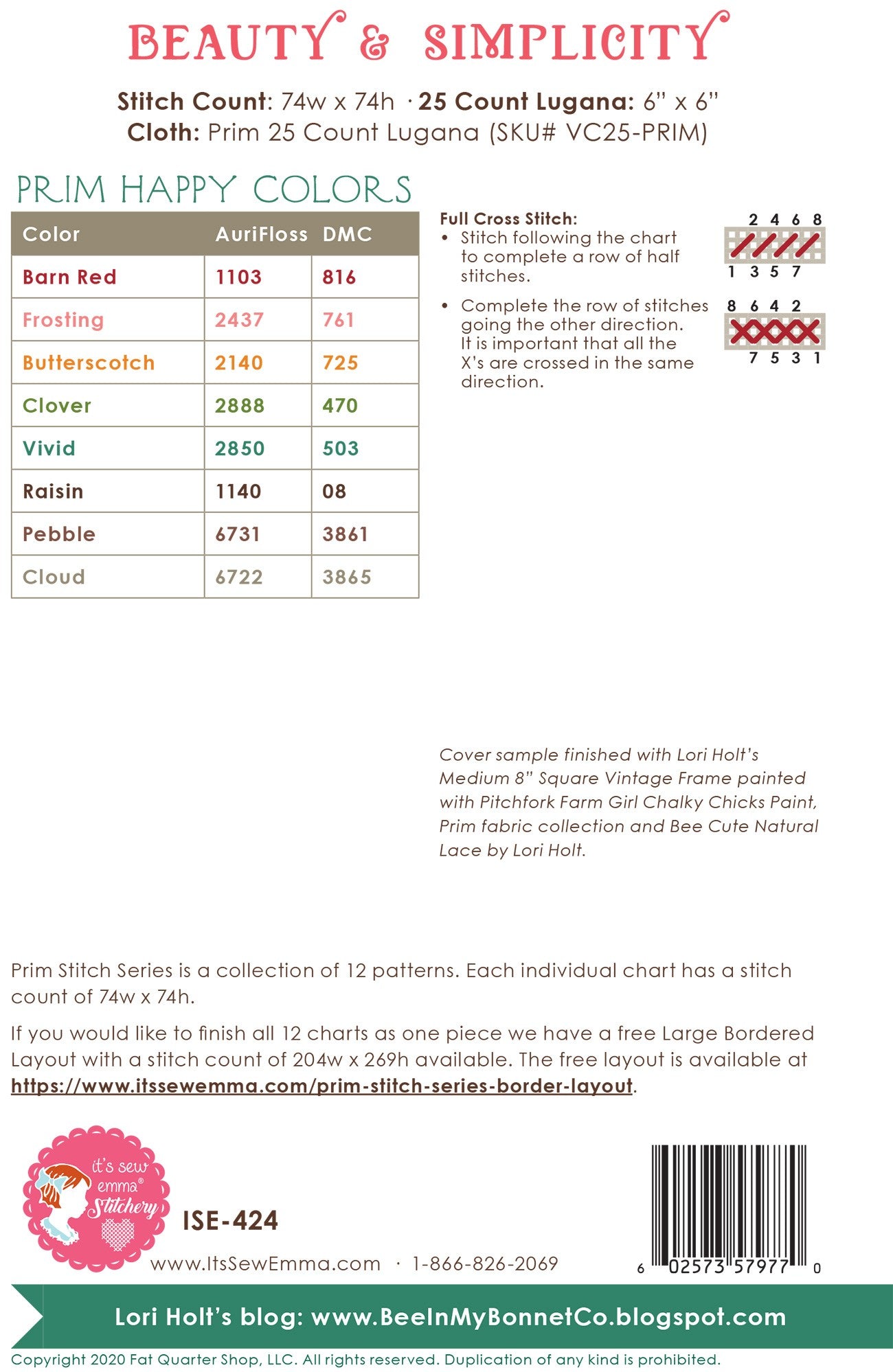 Prim Stitch Series #5 - Beauty & Simplicity # ISE-424 - Special Order