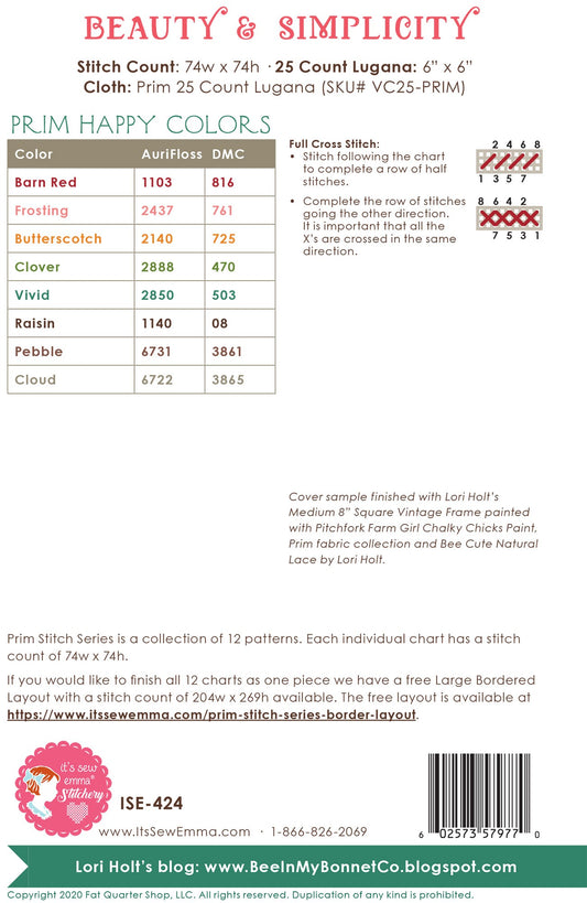 Prim Stitch Series #5 - Beauty & Simplicity # ISE-424 - Special Order