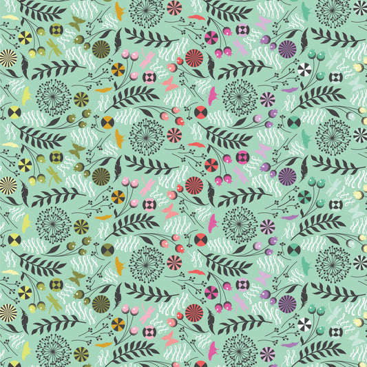 Prince Charming Déjà Vu by Tula Pink : Dandelion Sweetmint PWTP279.SWEETMINT