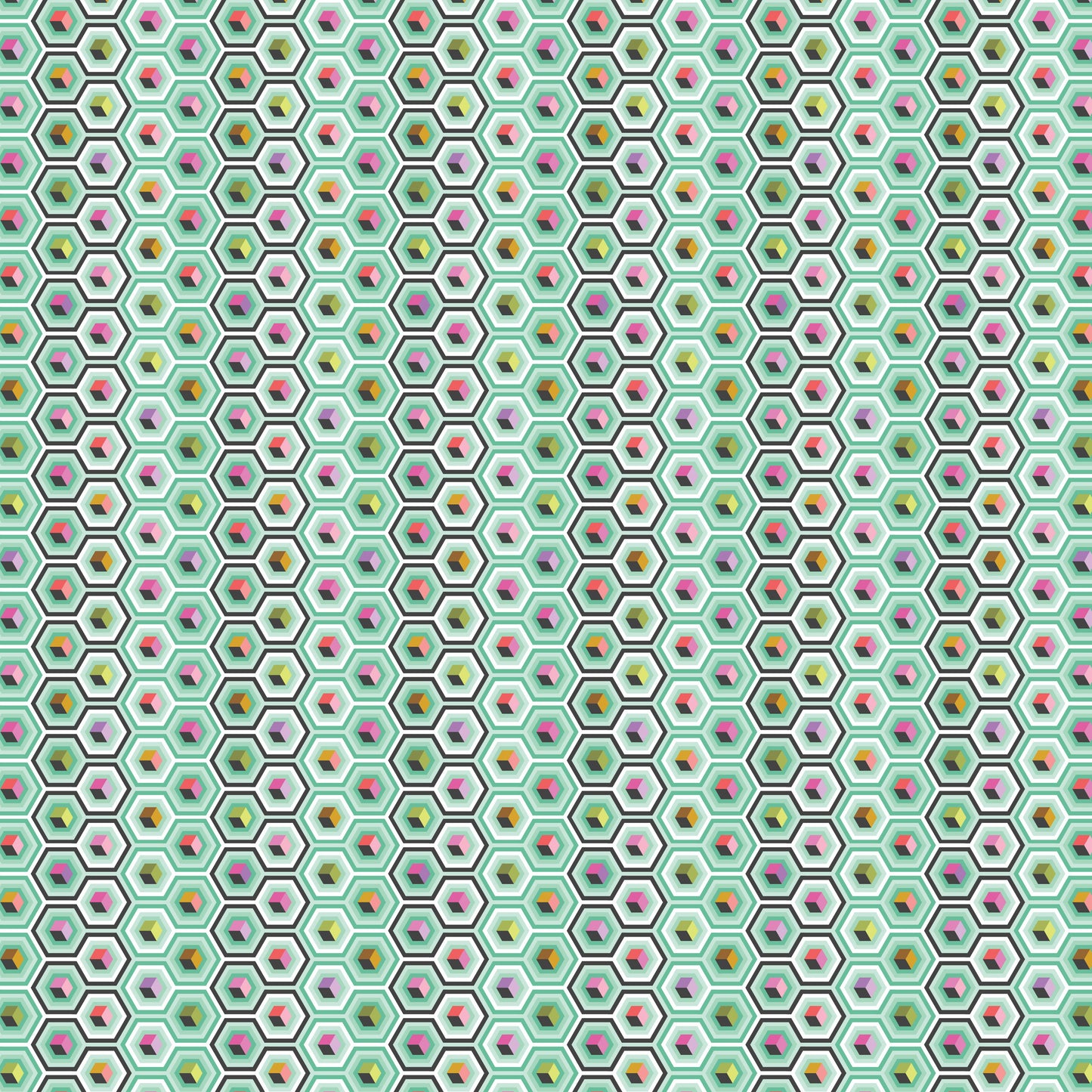 Prince Charming Déjà Vu by Tula Pink : Hex Box Sweetmint PWTP280.SWEETMINT