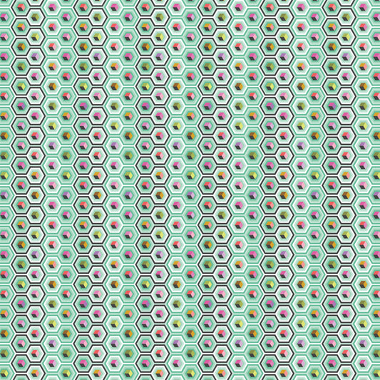 Prince Charming Déjà Vu by Tula Pink : Hex Box Sweetmint PWTP280.SWEETMINT