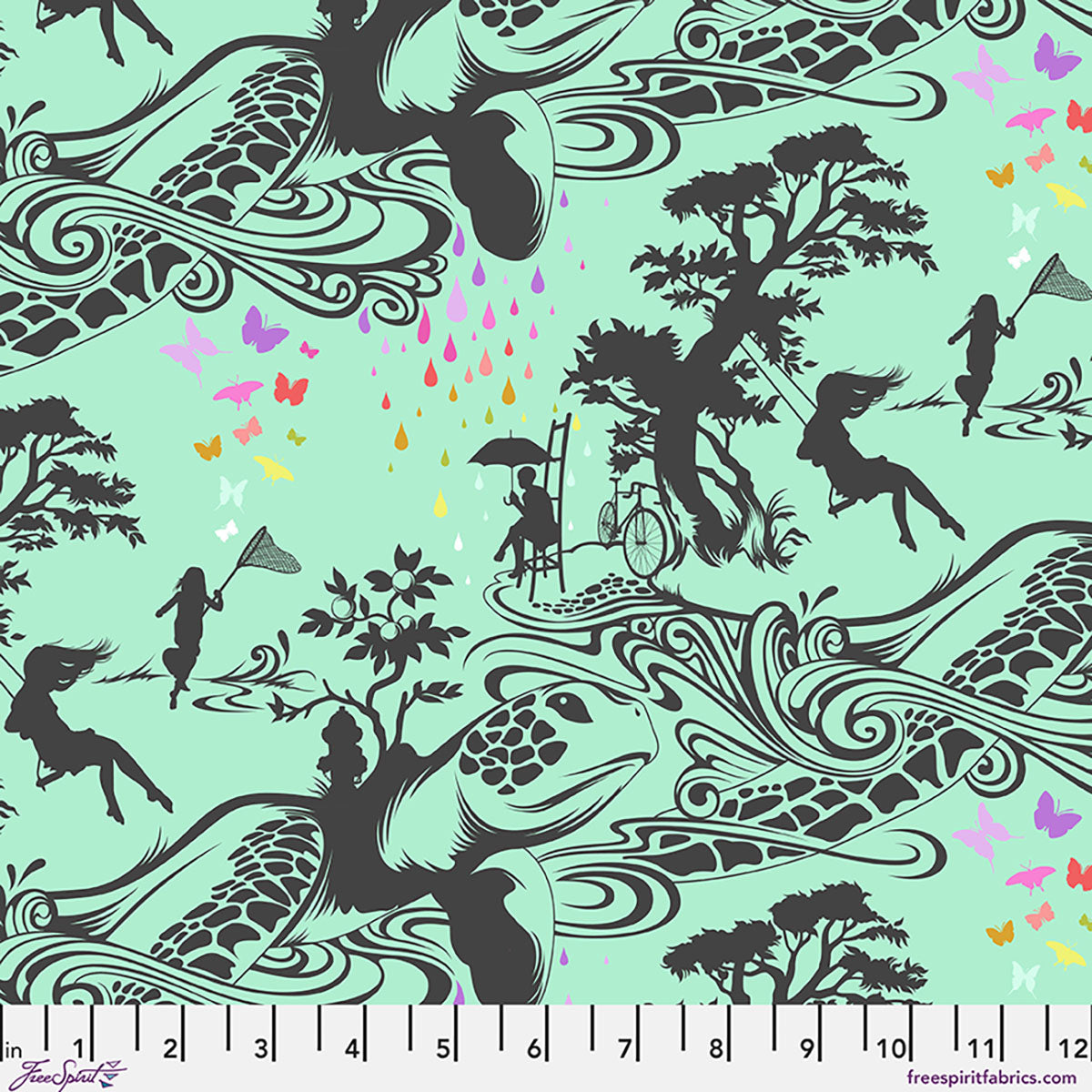 Prince Charming Déjà Vu by Tula Pink : Turtle Bay Sweetmint PWTP276.SWEETMINT