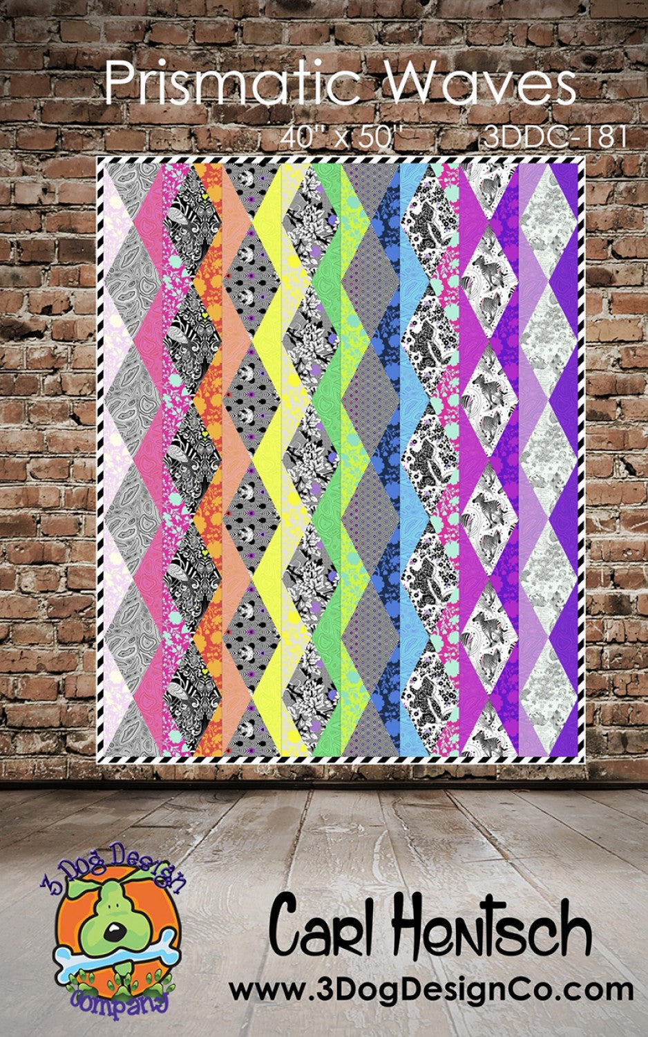 Prismatic Waves Quilt Pattern by 3 Dog Design - Special Order