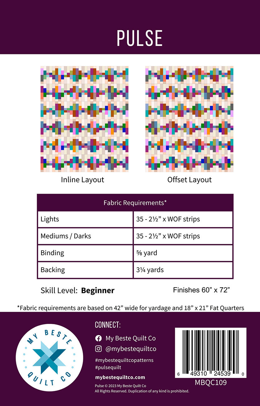 Pulse Quilt Pattern by My Beste Quilt Co.