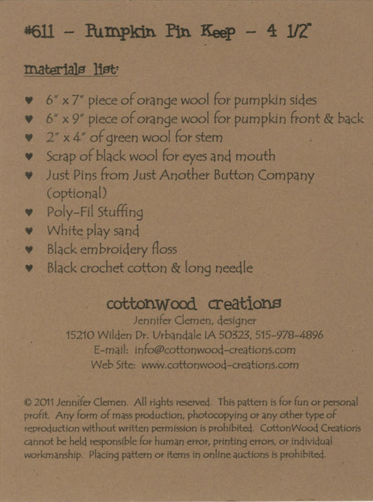 Pumpkin Pin Keep # CWC611 - Special Order