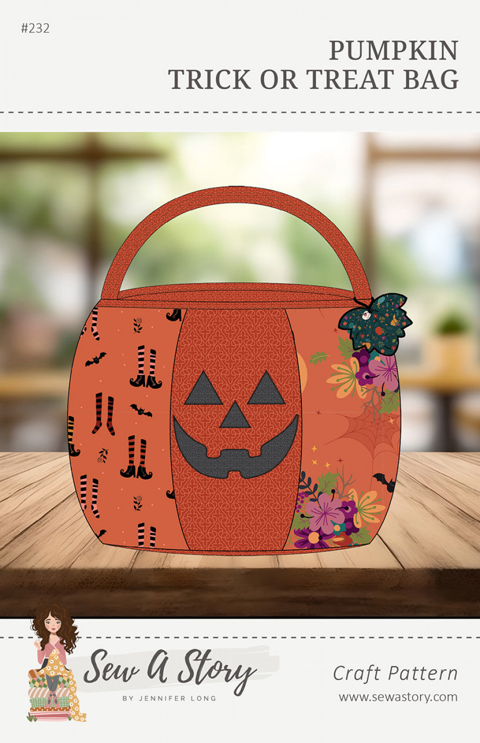 Pumpkin Trick or Treat Bag Pattern by Jennifer Long - Special Order