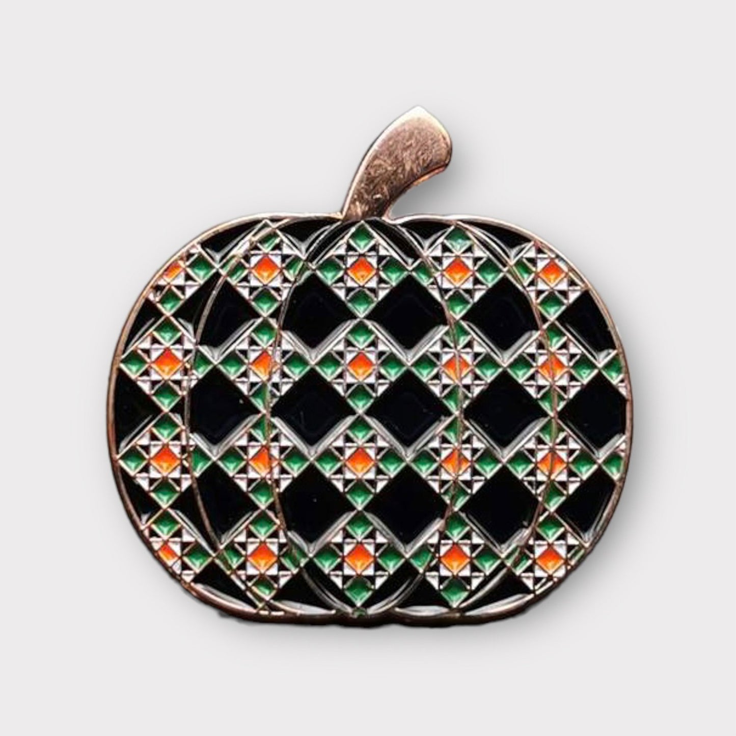 Quilt Pumpkin Enamel Pin # BQ-EP06- Special Order