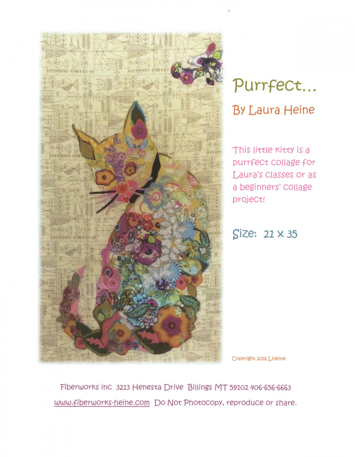 Purrfect Cat Collage Pattern by Laura Heine