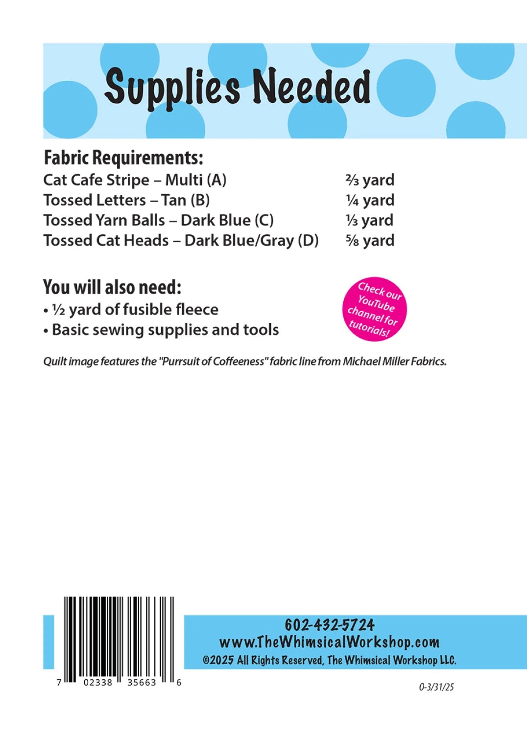 Purrsuit of Coffeeness by Cindy Jackson : Cafe Kitty Tote Kit