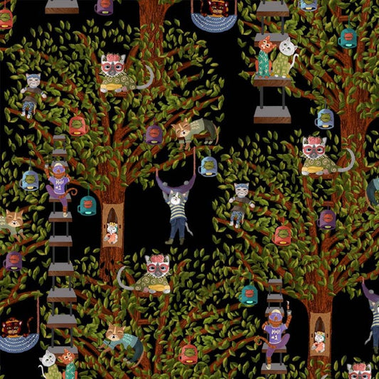 Purrsuit of Coffeeness by Cindy Jackson : Cats on Tree DDC12480-BLAC-D
