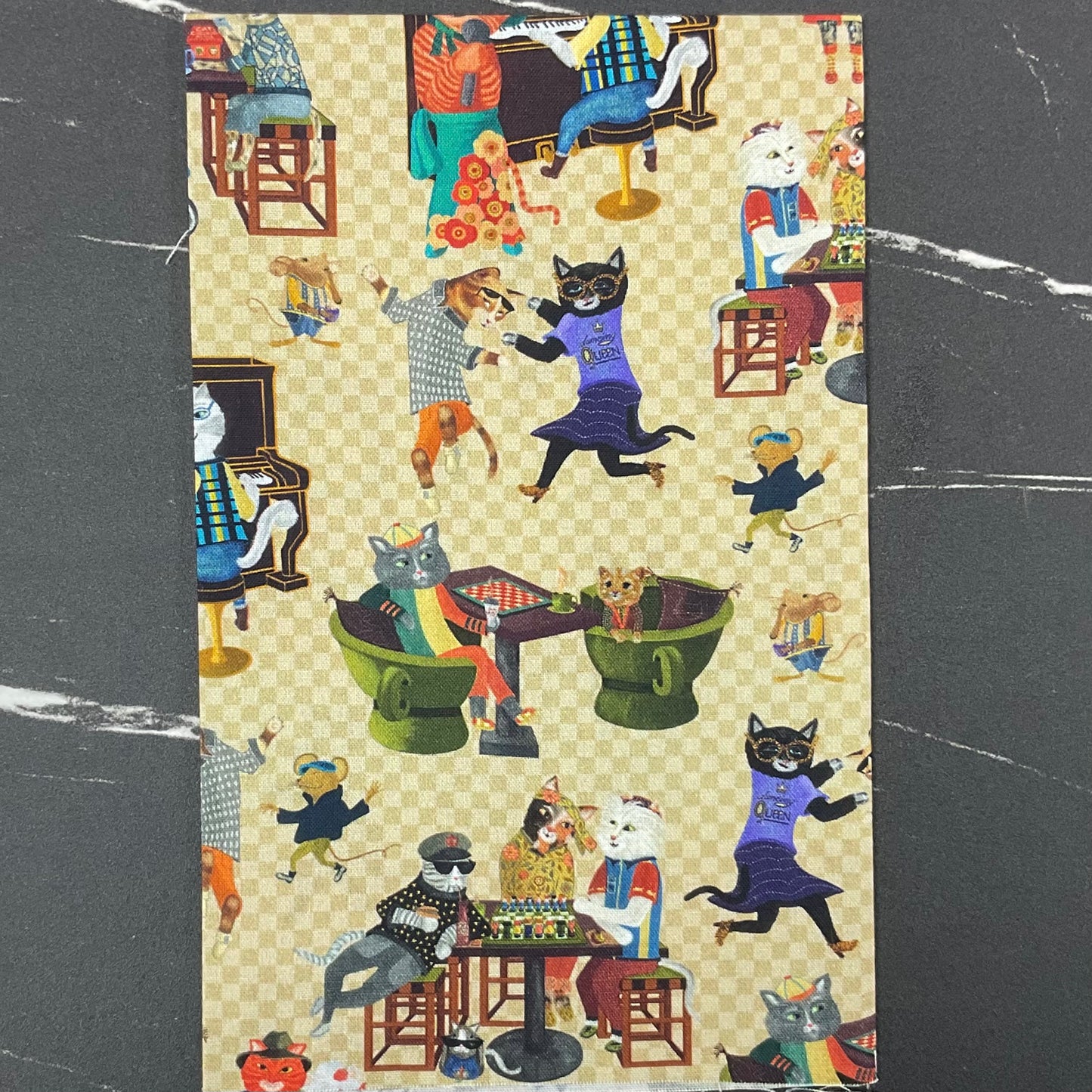 Purrsuit of Coffeeness by Cindy Jackson : Coffee Cat DDC12479-TAN-D