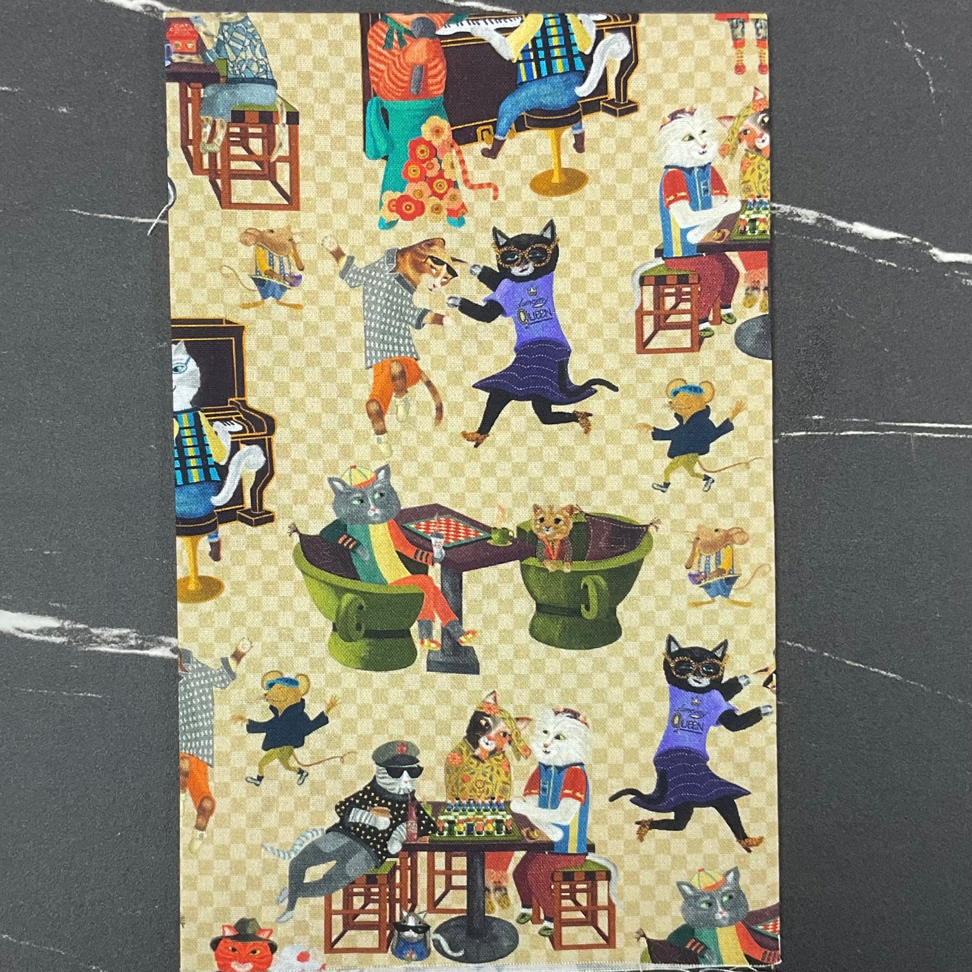 Purrsuit of Coffeeness by Cindy Jackson : Coffee Cat DDC12479-TAN-D