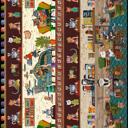 Purrsuit of Coffeeness by Cindy Jackson : The Cat Cafe DDC12489-MULT-D