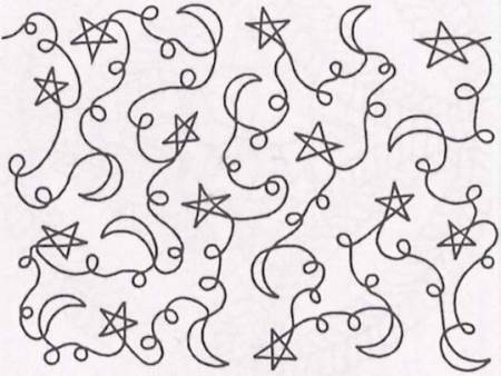 Stars & Moons Stipple Quilt Stencil # QD9QC