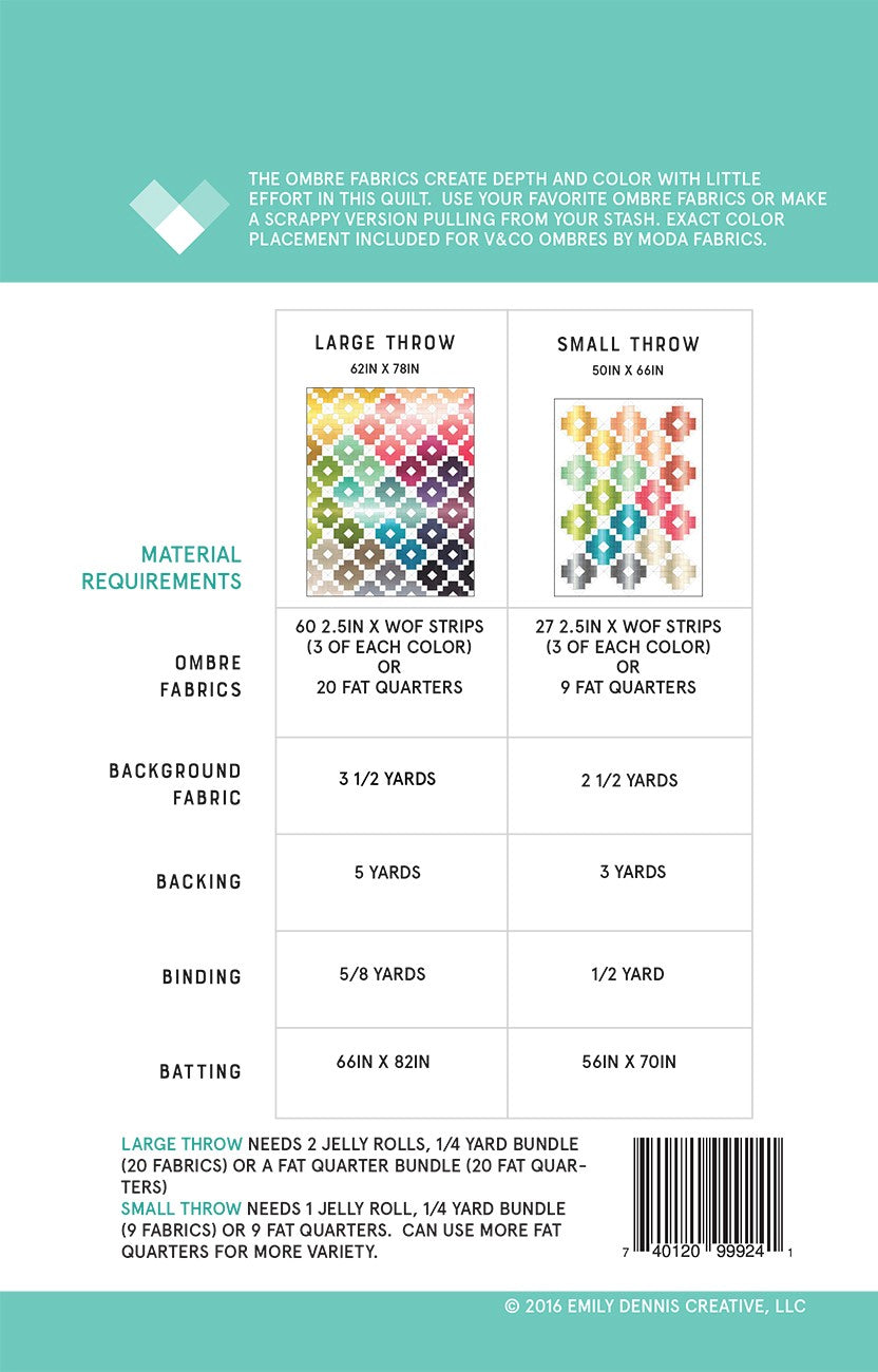 Ombre Gems Quilt Pattern # QLP108 - Special Order