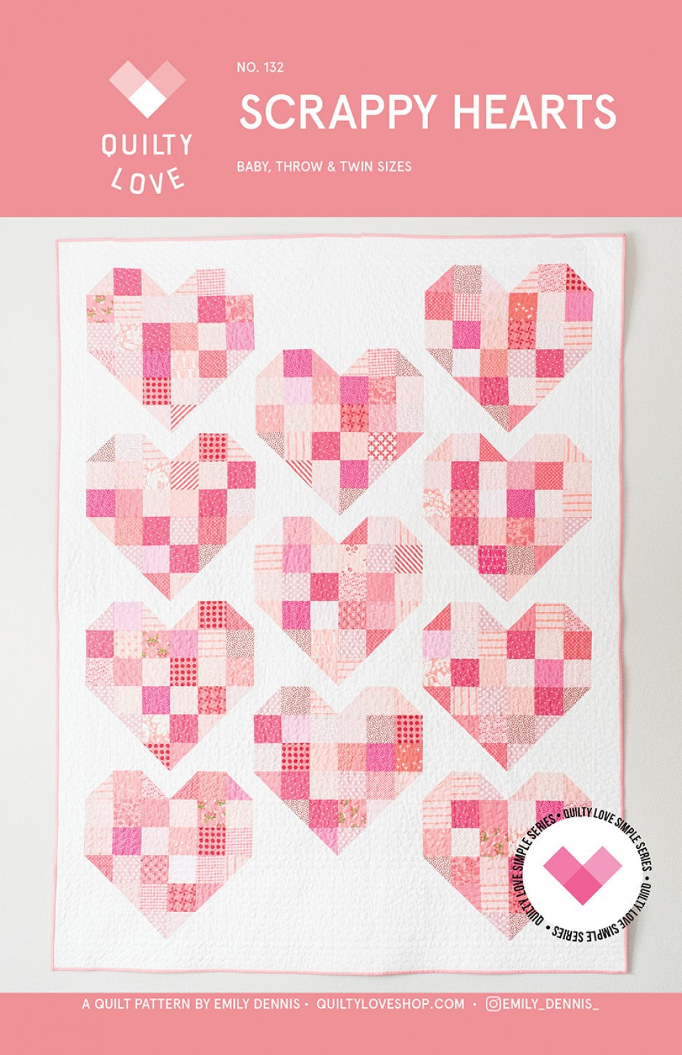 Scrappy Hearts Quilt Pattern # QLP132 Special Order