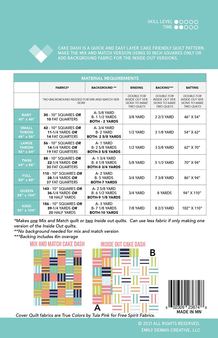 Cake Dash Quilt Pattern # QLP142-Special Order