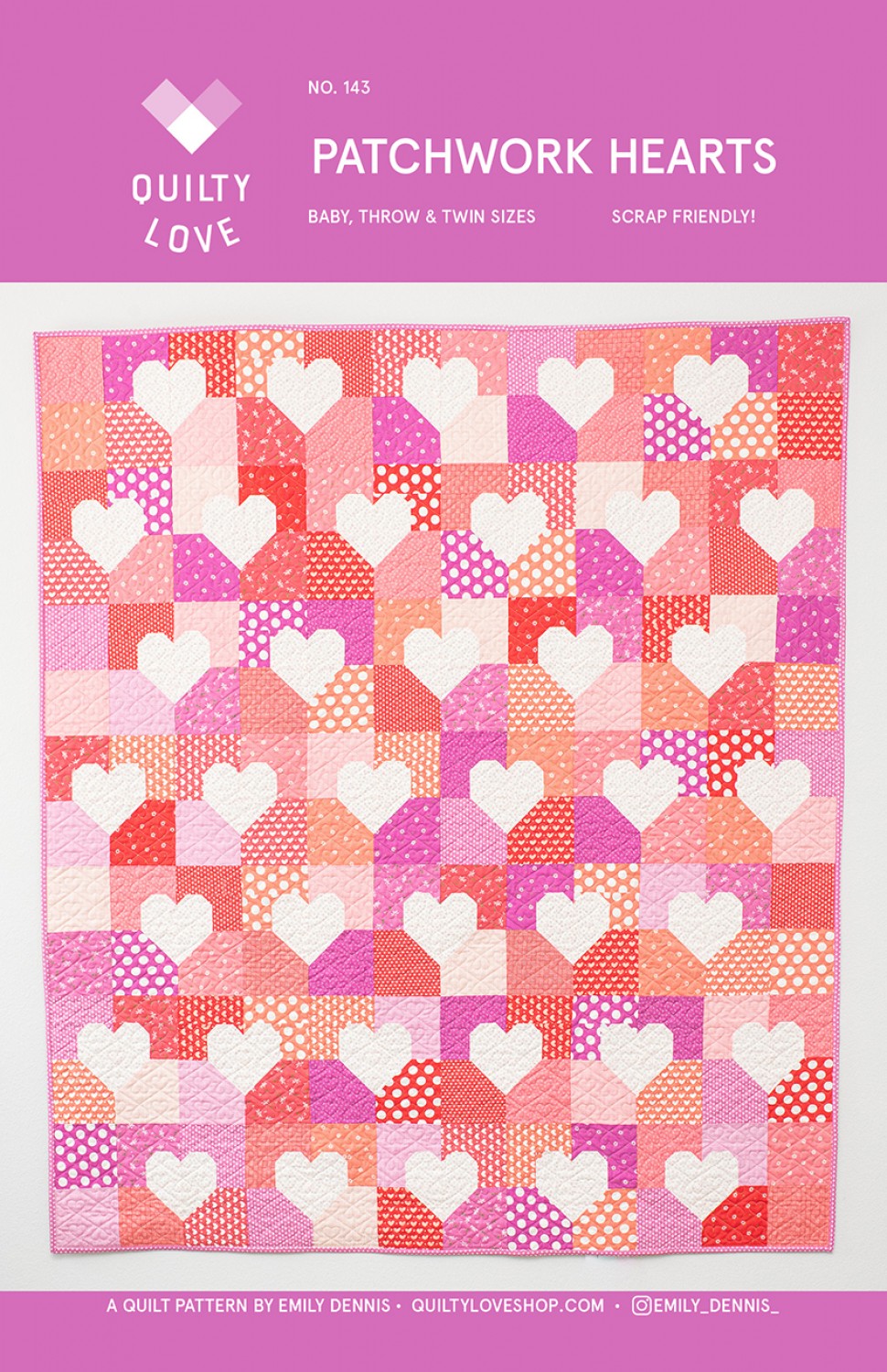 Patchwork Hearts Quilt Pattern # QLP143 -Special Order