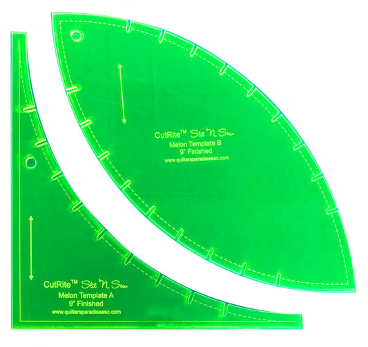 Slit & Sew Quilting Template - Melon - 9" Finished - Special Order